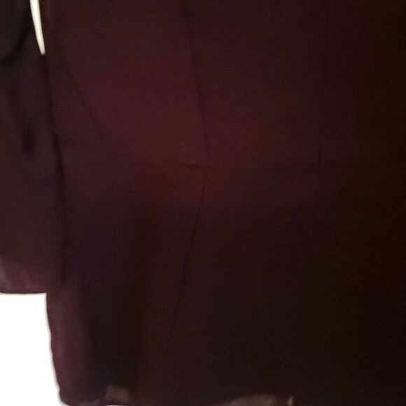 * * TIBI crew Neck wine/burgundy long sleeve Blouse - Picture 3 of 10
